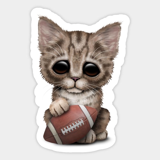 Cute Kitten Playing With Football Sticker by jeffbartels